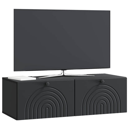 vidaXL Wall-Mounted TV Cabinet Black 99 x 41 x 30 cm Engineered Wood 3