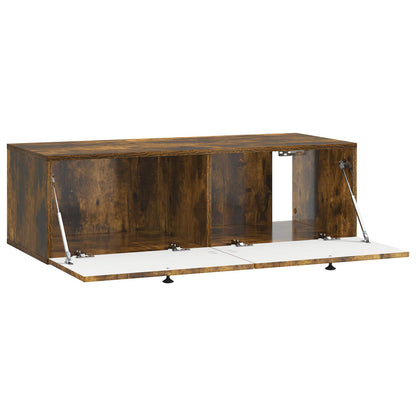 vidaXL Wall-Mounted TV Cabinet Wall-mounted Smoked Oak 99 x 41 x 30 cm 5
