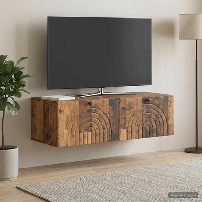 vidaXL Wall-Mounted TV Cabinet Wall-mounted Old Wood 99 x 41 x 30 cm 1