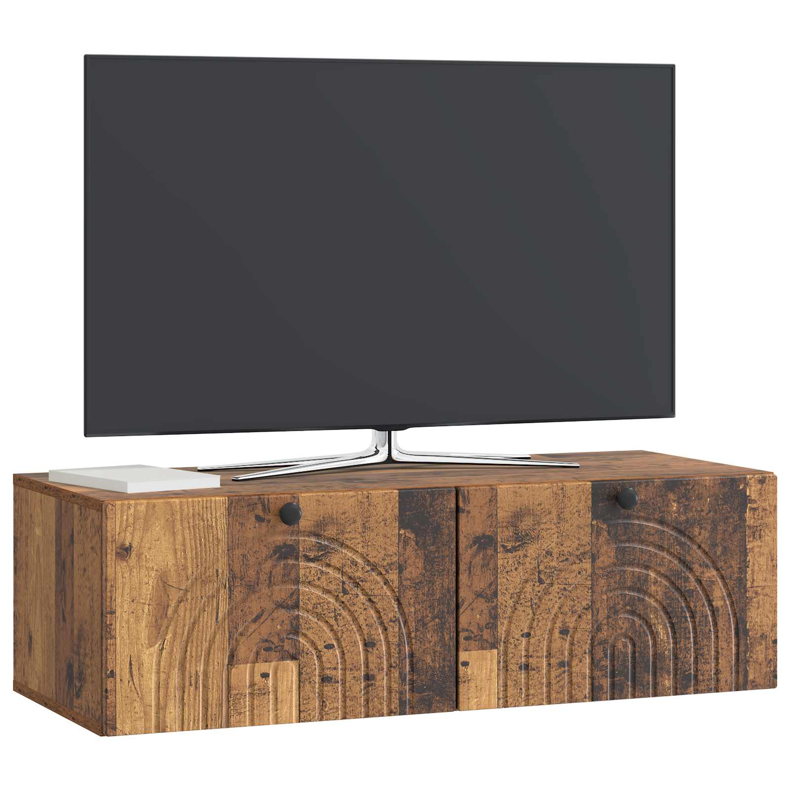 vidaXL Wall-Mounted TV Cabinet Wall-mounted Old Wood 99 x 41 x 30 cm 3