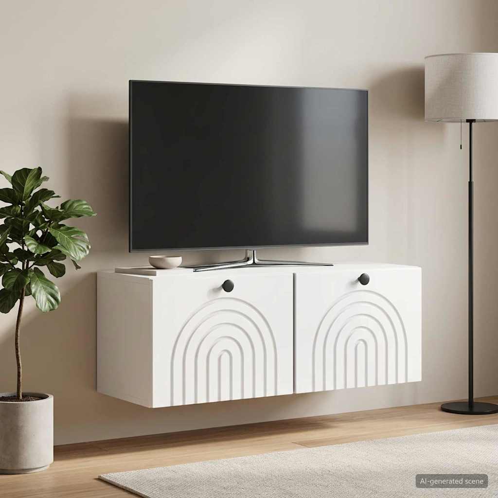 vidaXL Wall-Mounted TV Cabinet High Gloss White 78.5 x 31 x 30 cm 1