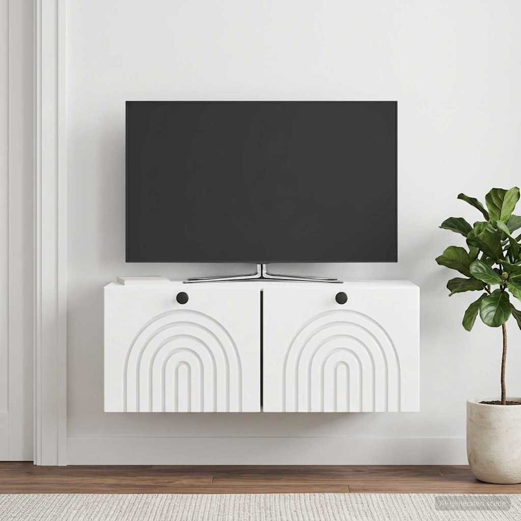 vidaXL Wall-Mounted TV Cabinet High Gloss White 78.5 x 31 x 30 cm 4