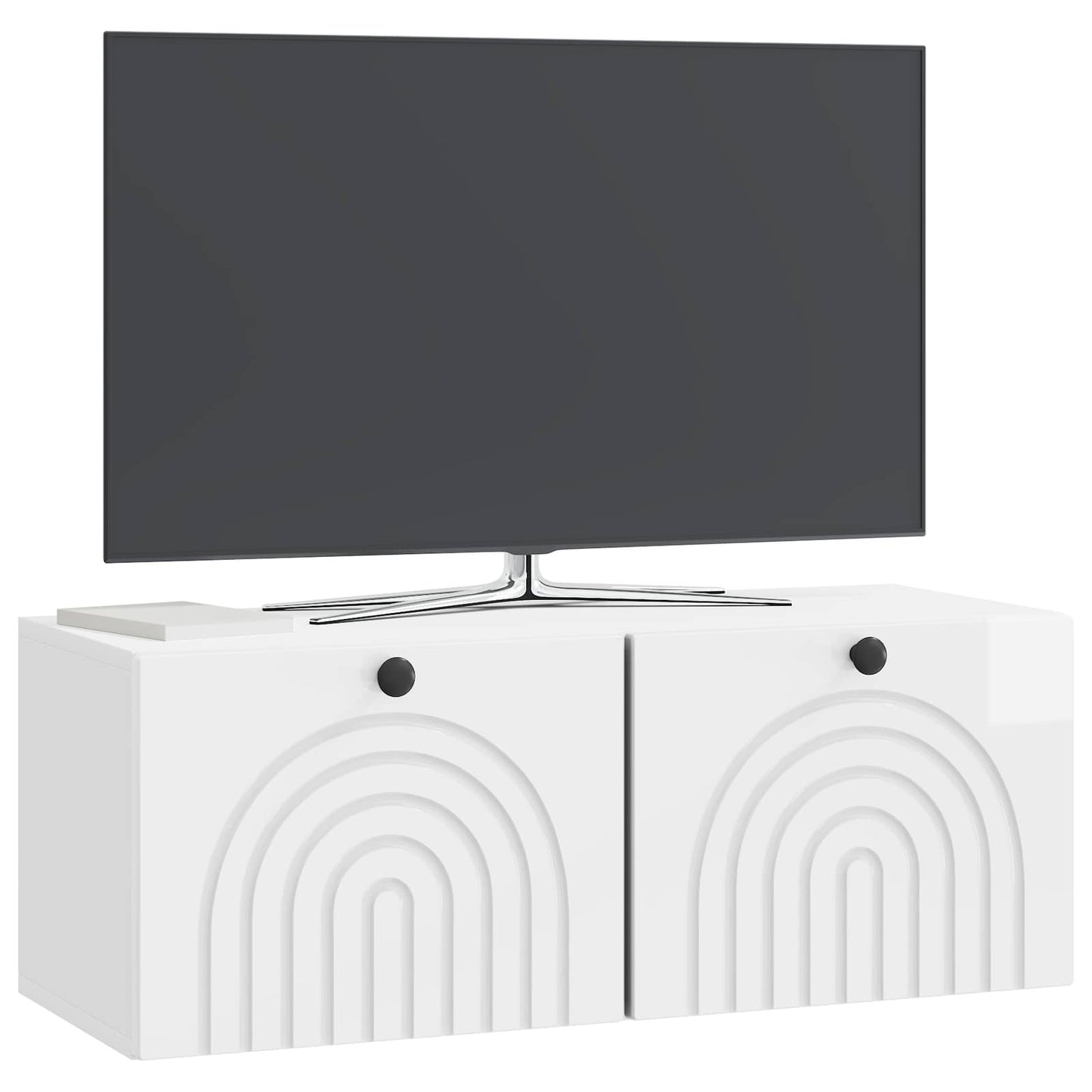 vidaXL Wall-Mounted TV Cabinet High Gloss White 78.5 x 31 x 30 cm 3