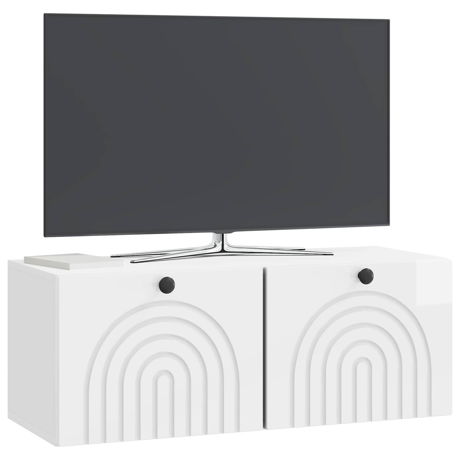 vidaXL Wall-Mounted TV Cabinet High Gloss White 78.5 x 31 x 30 cm 3