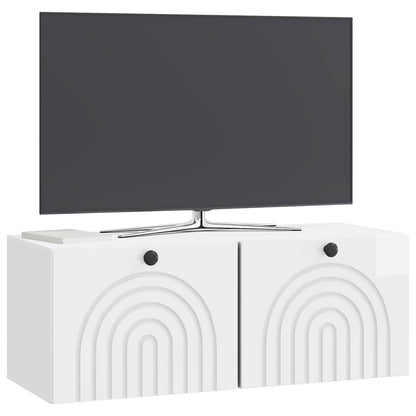 vidaXL Wall-Mounted TV Cabinet High Gloss White 78.5 x 31 x 30 cm 3