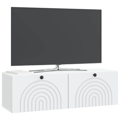 vidaXL Wall-Mounted TV Cabinet White 98 x 31 x 30 cm Engineered Wood 3