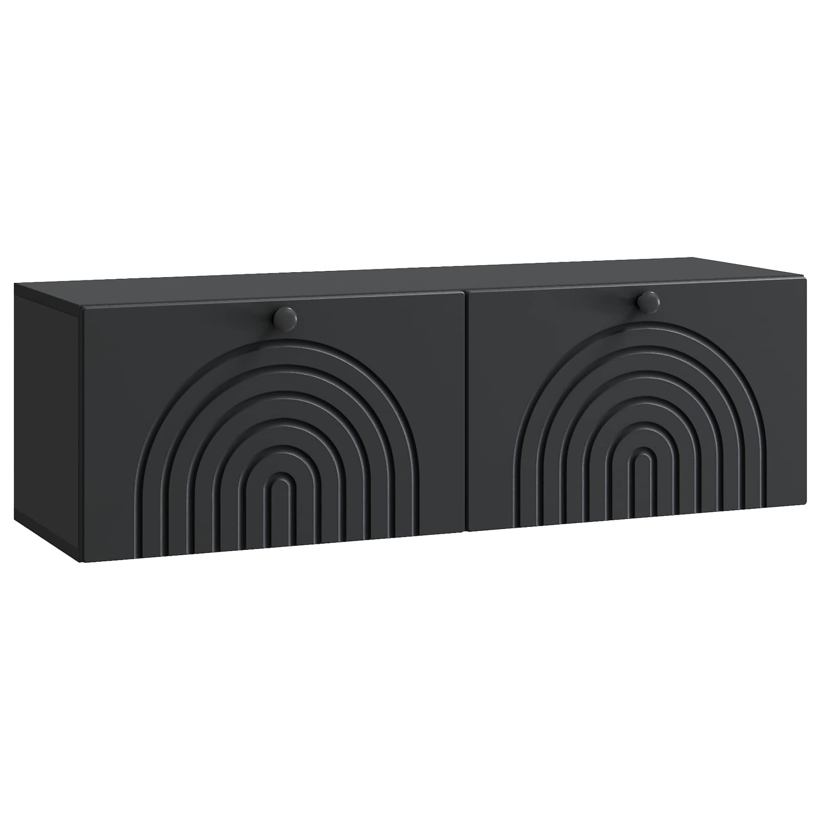 vidaXL Wall-Mounted TV Cabinet Black 98 x 31 x 30 cm Engineered Wood 2