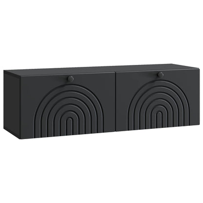 vidaXL Wall-Mounted TV Cabinet Black 98 x 31 x 30 cm Engineered Wood 2