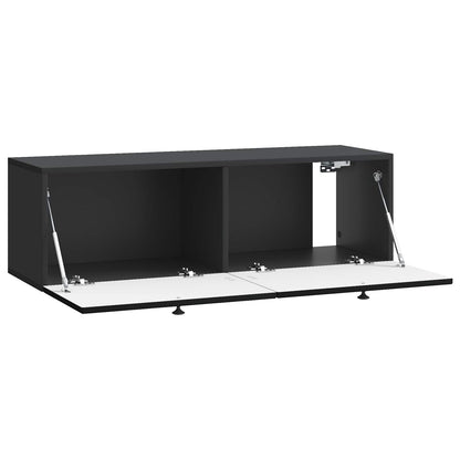vidaXL Wall-Mounted TV Cabinet Black 98 x 31 x 30 cm Engineered Wood 5