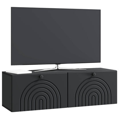 vidaXL Wall-Mounted TV Cabinet Black 98 x 31 x 30 cm Engineered Wood 3