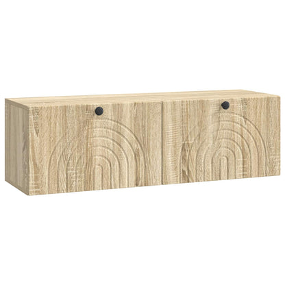 vidaXL Wall-Mounted TV Cabinet Wall-mounted Sonoma Oak 98 x 31 x 30 cm 2