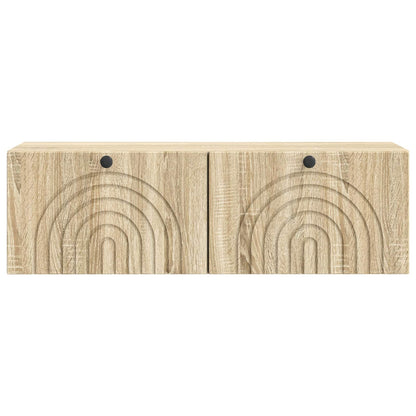 vidaXL Wall-Mounted TV Cabinet Wall-mounted Sonoma Oak 98 x 31 x 30 cm 6