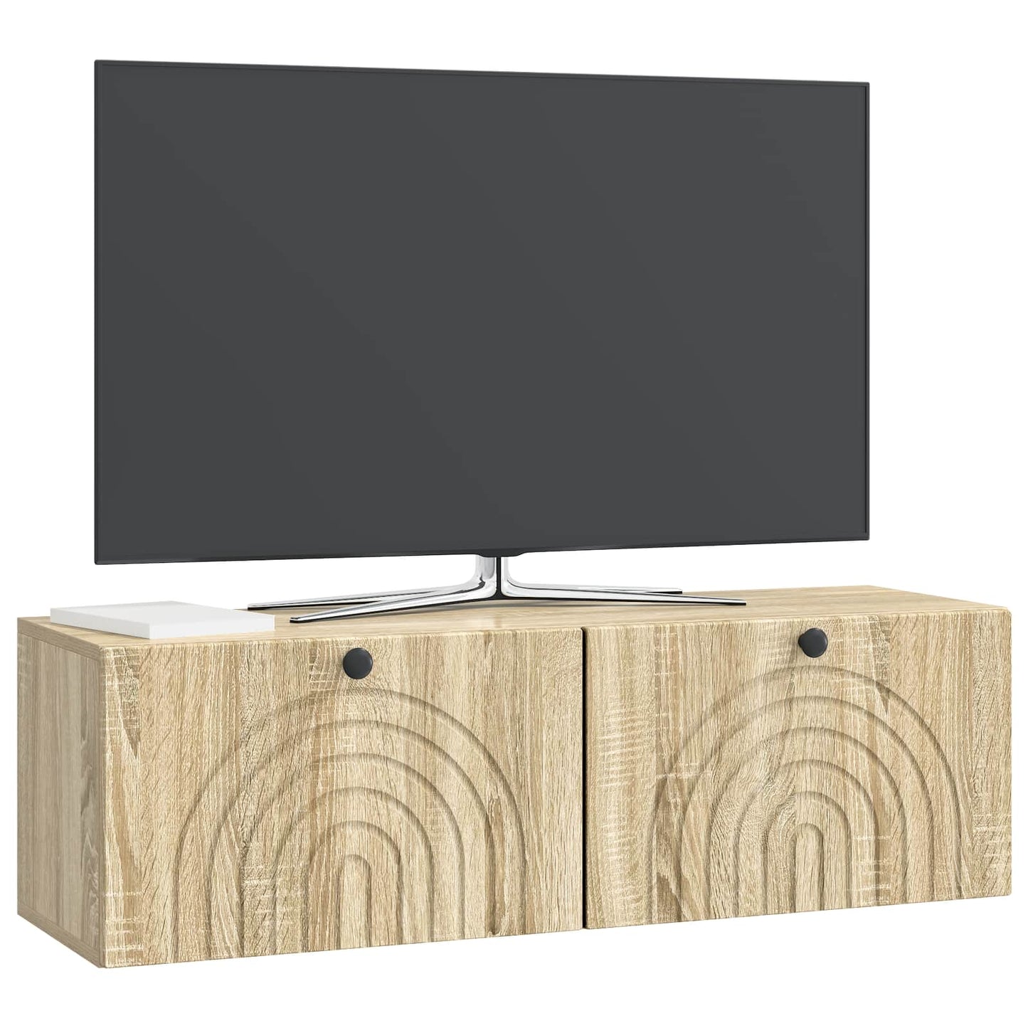 vidaXL Wall-Mounted TV Cabinet Wall-mounted Sonoma Oak 98 x 31 x 30 cm 3