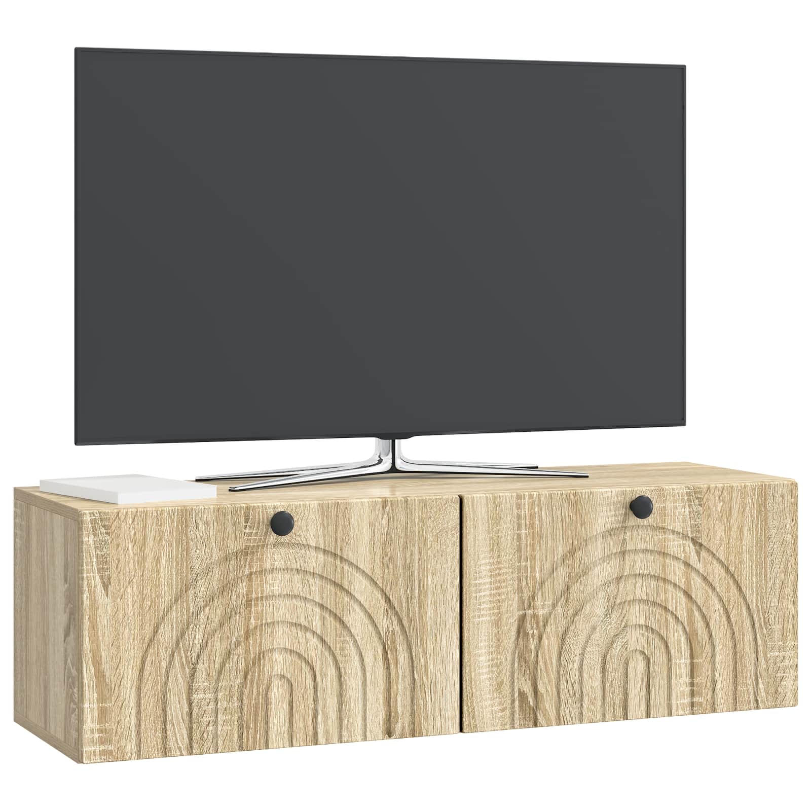 vidaXL Wall-Mounted TV Cabinet Wall-mounted Sonoma Oak 98 x 31 x 30 cm 3