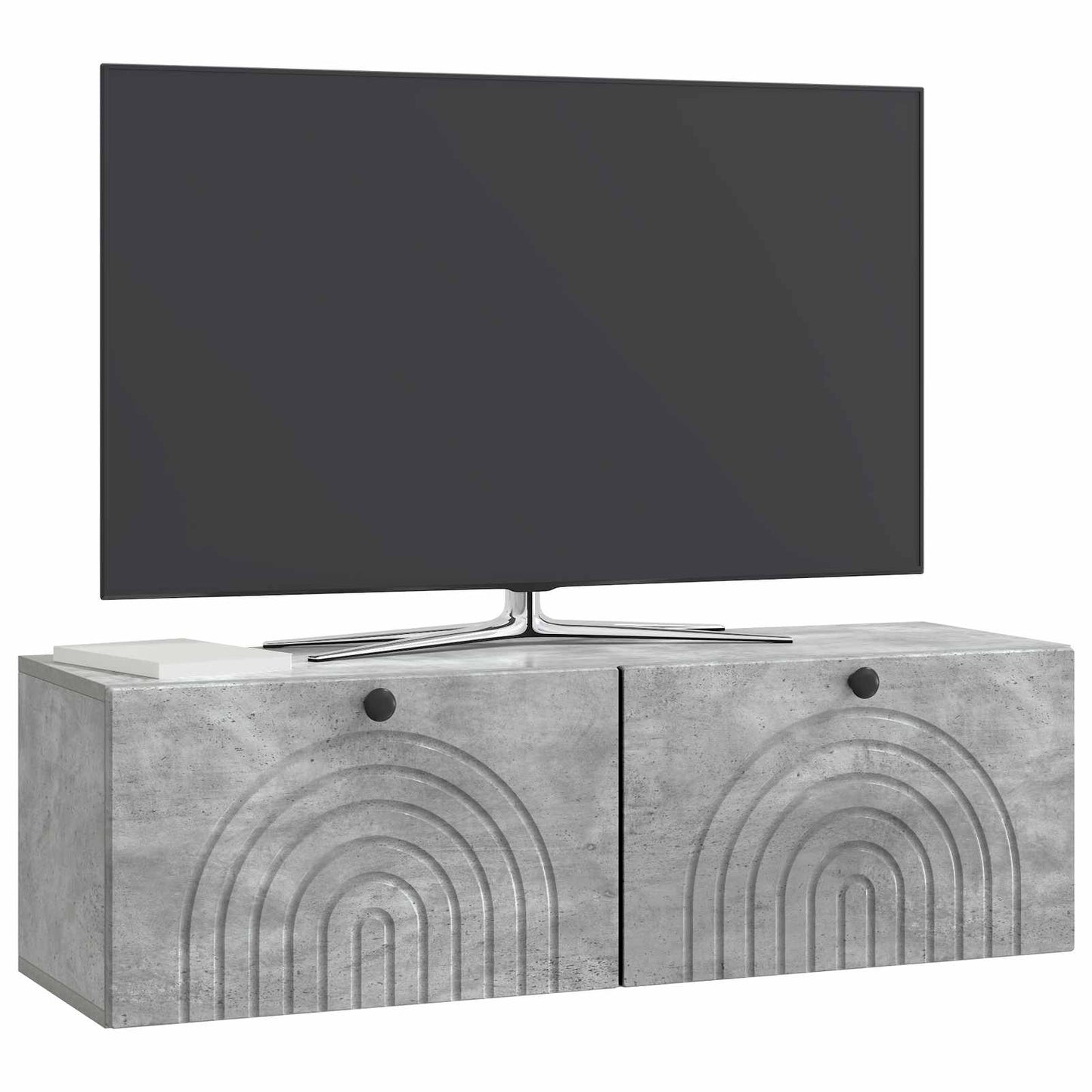 vidaXL Wall-Mounted TV Cabinet Concrete Grey 98 x 31 x 30 cm 3