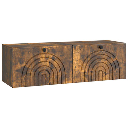 vidaXL Wall-Mounted TV Cabinet Wall-mounted Smoked Oak 98 x 31 x 30 cm 2