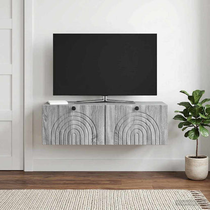 vidaXL Wall-Mounted TV Cabinet Grey Sonoma 98 x 31 x 30 cm 1