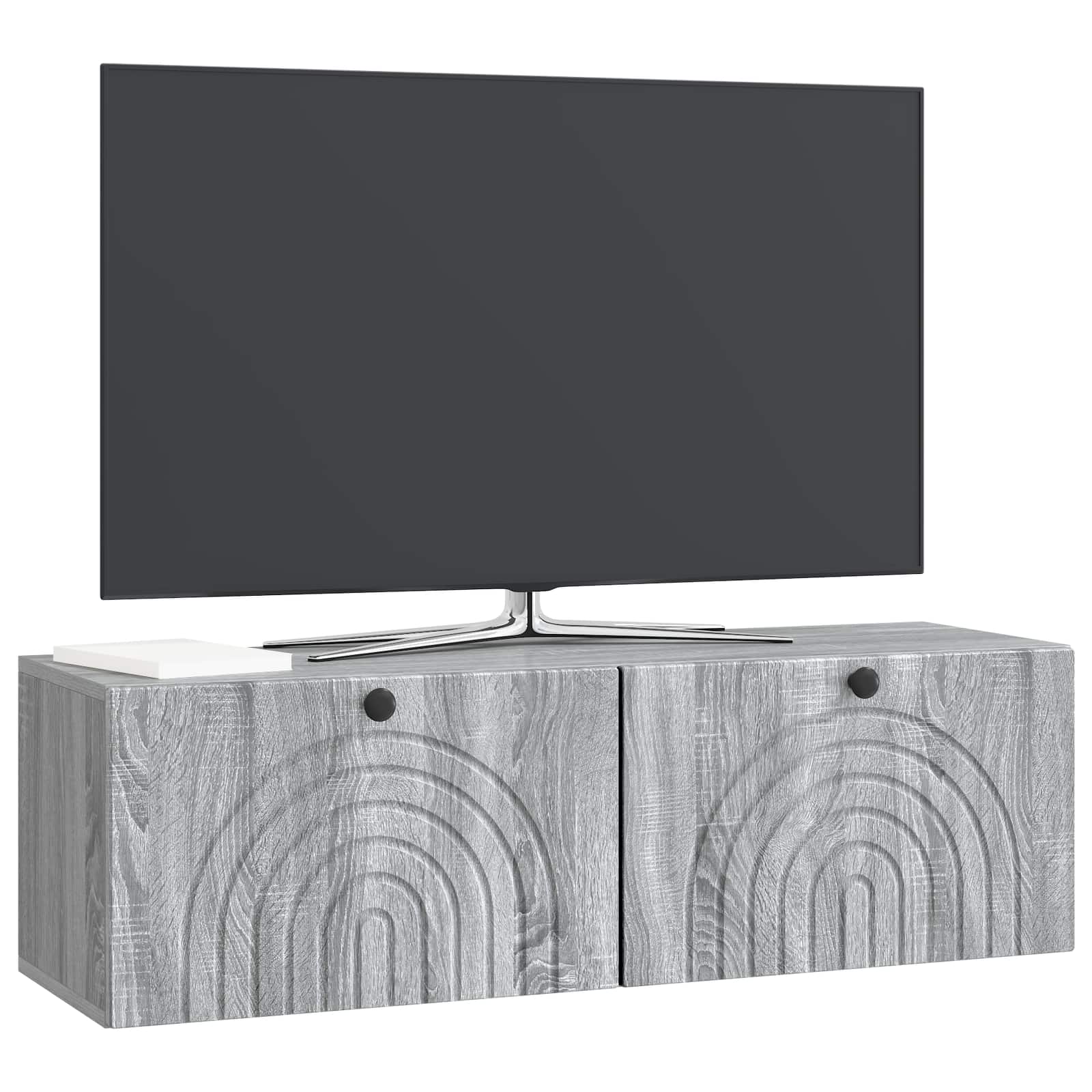 vidaXL Wall-Mounted TV Cabinet Grey Sonoma 98 x 31 x 30 cm 3