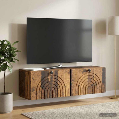 vidaXL Wall-Mounted TV Cabinet Wall-mounted Old Wood 98 x 31 x 30 cm 4