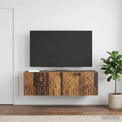 vidaXL Wall-Mounted TV Cabinet Wall-mounted Old Wood 98 x 31 x 30 cm 1