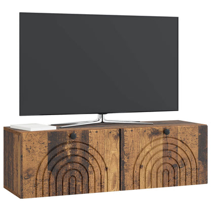 vidaXL Wall-Mounted TV Cabinet Wall-mounted Old Wood 98 x 31 x 30 cm 3