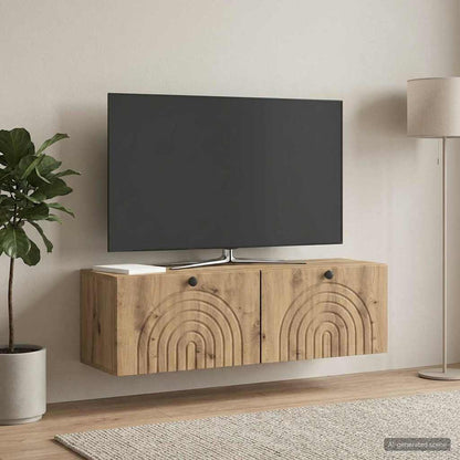 vidaXL Wall-Mounted TV Cabinet 98 x 31 x 30 cm Artisan Oak 4