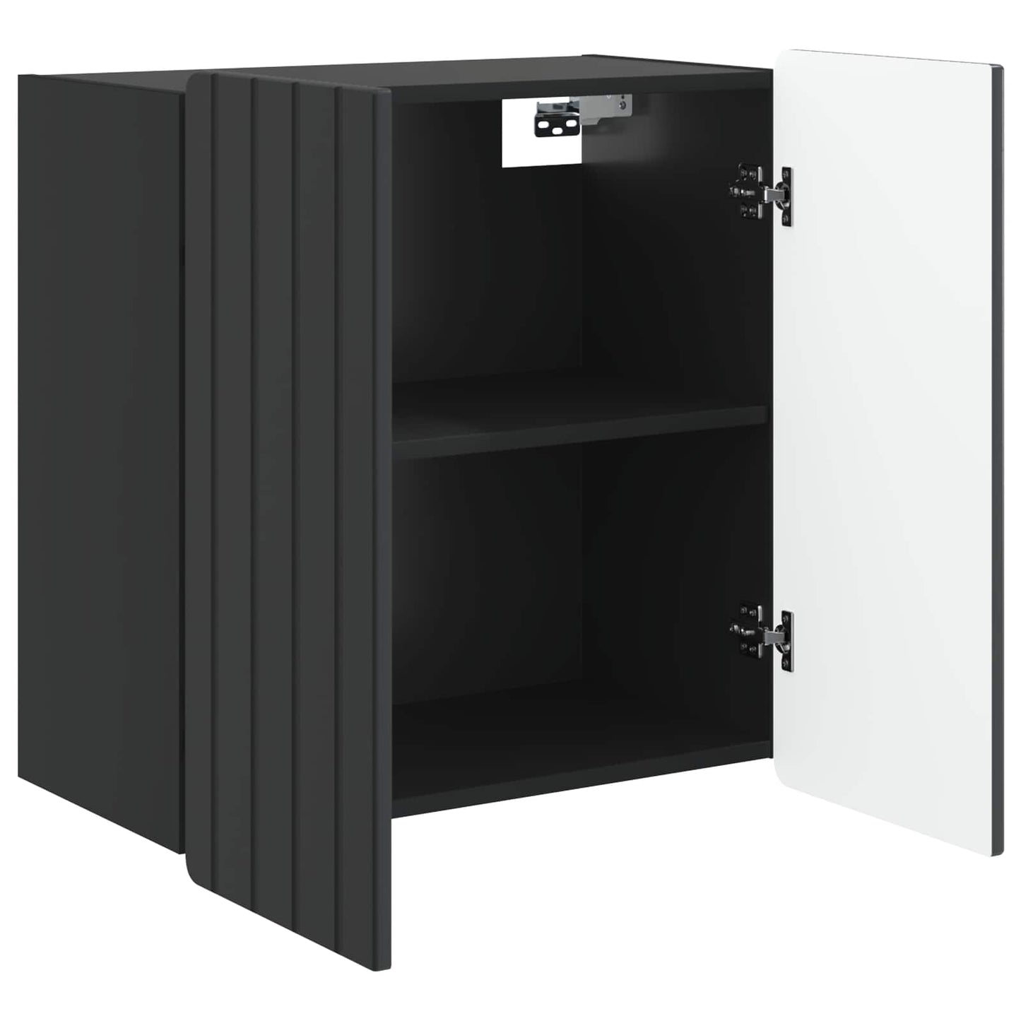 vidaXL Wall-Mounted Cabinet Black 59 x 31 x 64 cm Engineered Wood 3