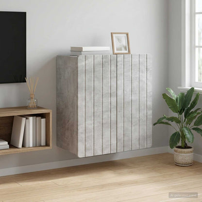 vidaXL Wall-Mounted Cabinet Concrete Grey 59 x 31 x 64 cm 1