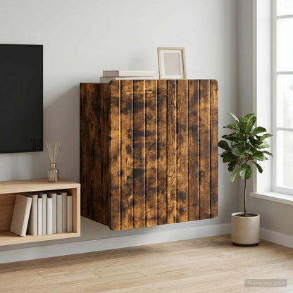 vidaXL Wall-Mounted Cabinet Smoked Oak 59 x 31 x 64 cm Engineered Wood 1