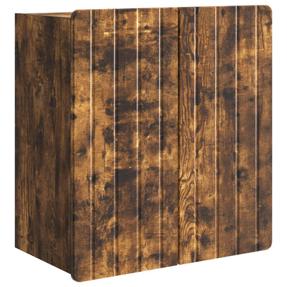 vidaXL Wall-Mounted Cabinet Smoked Oak 59 x 31 x 64 cm Engineered Wood 2