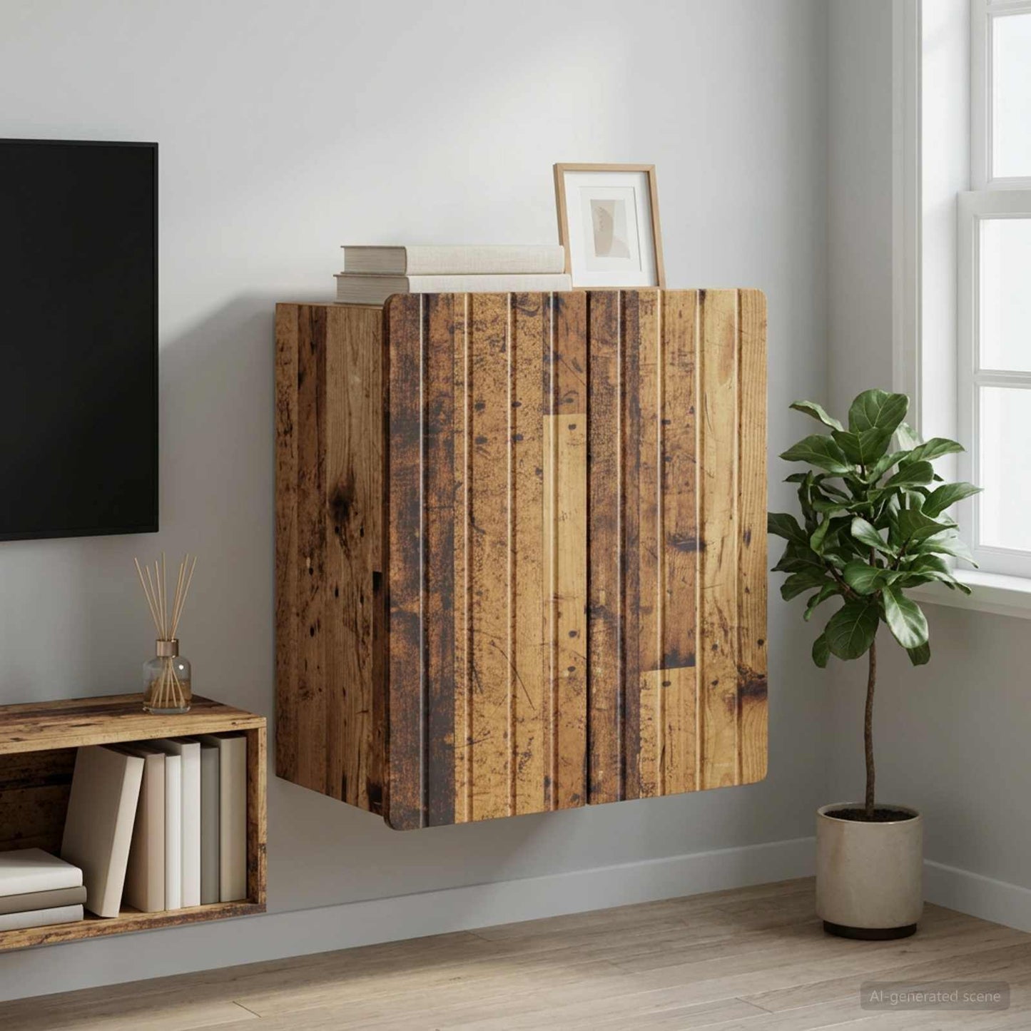 vidaXL Wall-Mounted Cabinet Old Wood 59 x 31 x 64 cm Engineered Wood 1