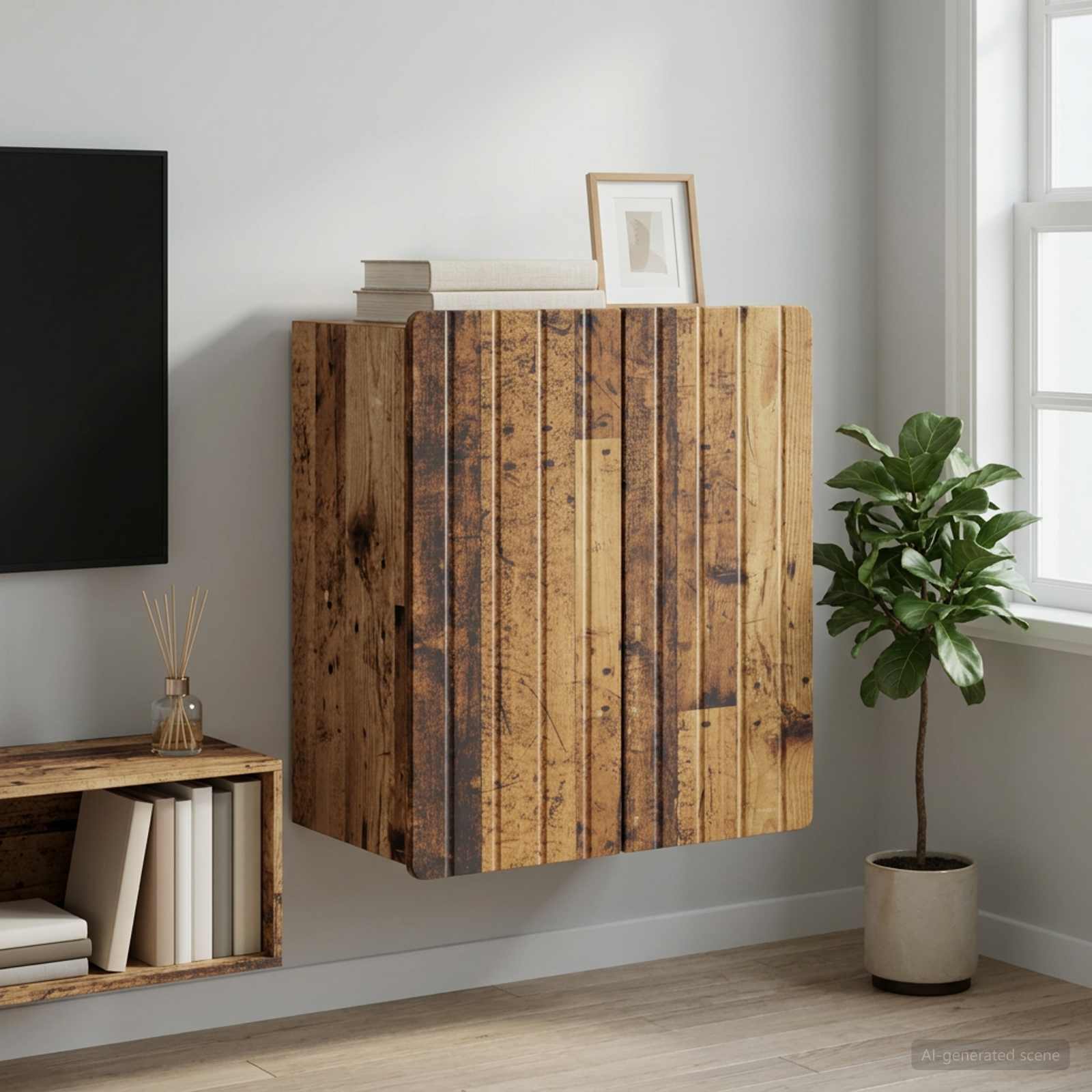 vidaXL Wall-Mounted Cabinet Old Wood 59 x 31 x 64 cm Engineered Wood 1