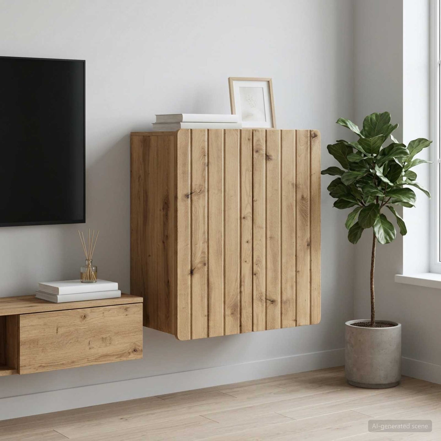vidaXL Wall-Mounted Cabinet 59 x 31 x 64 cm Engineered Wood 1