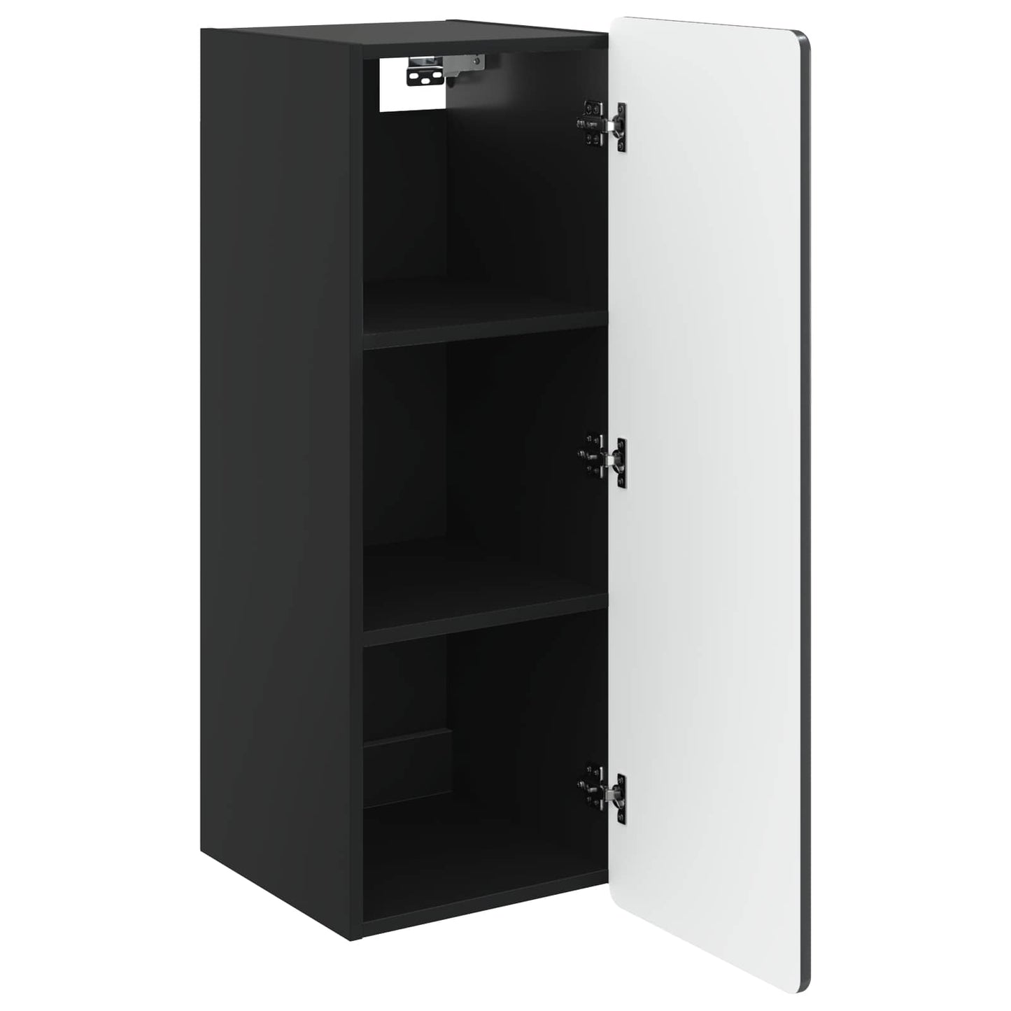 vidaXL Wall-Mounted Cabinet Black 33 x 34.5 x 94 cm Engineered Wood 3