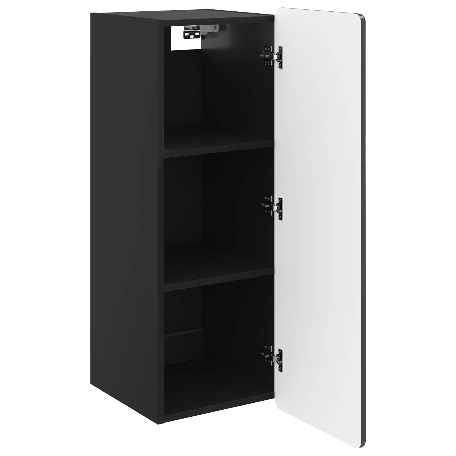 vidaXL Wall-Mounted Cabinet Black 33 x 34.5 x 94 cm Engineered Wood 3