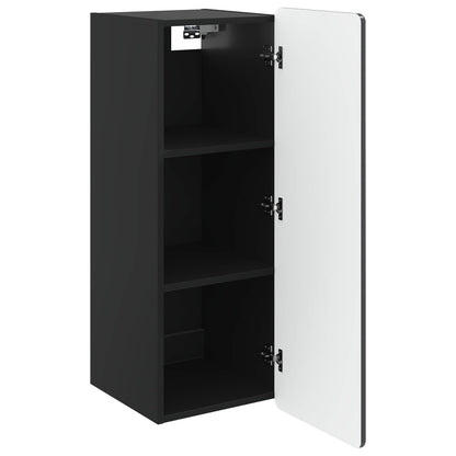 vidaXL Wall-Mounted Cabinet Black 33 x 34.5 x 94 cm Engineered Wood 3