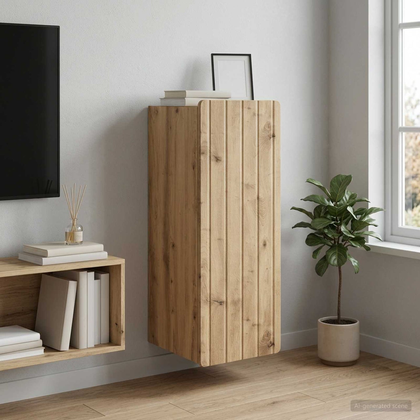 vidaXL Wall-Mounted Cabinet 33 x 34.5 x 94 cm Engineered Wood 1