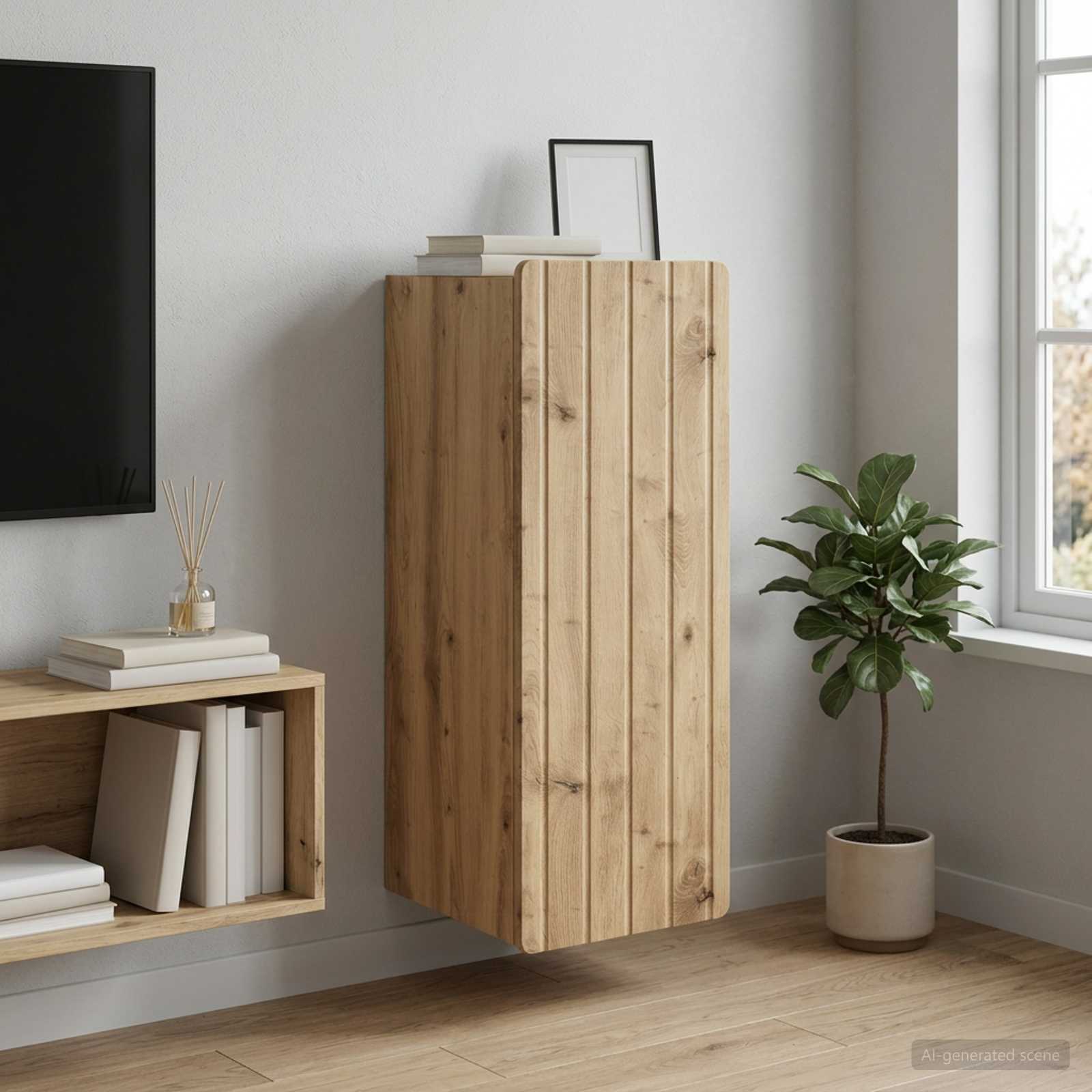 vidaXL Wall-Mounted Cabinet 33 x 34.5 x 94 cm Engineered Wood 1