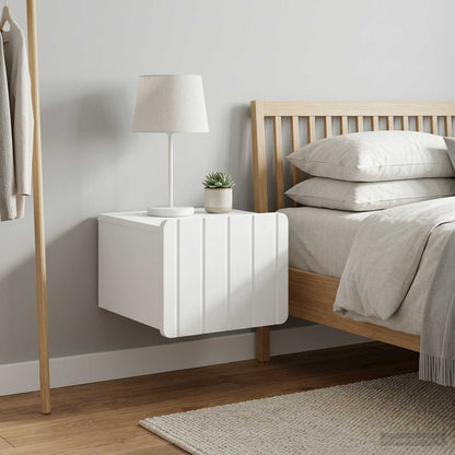 vidaXL Wall-Mounted Bedside Cabinet 2 pcs White 33 x 34.5 x 24 cm 1