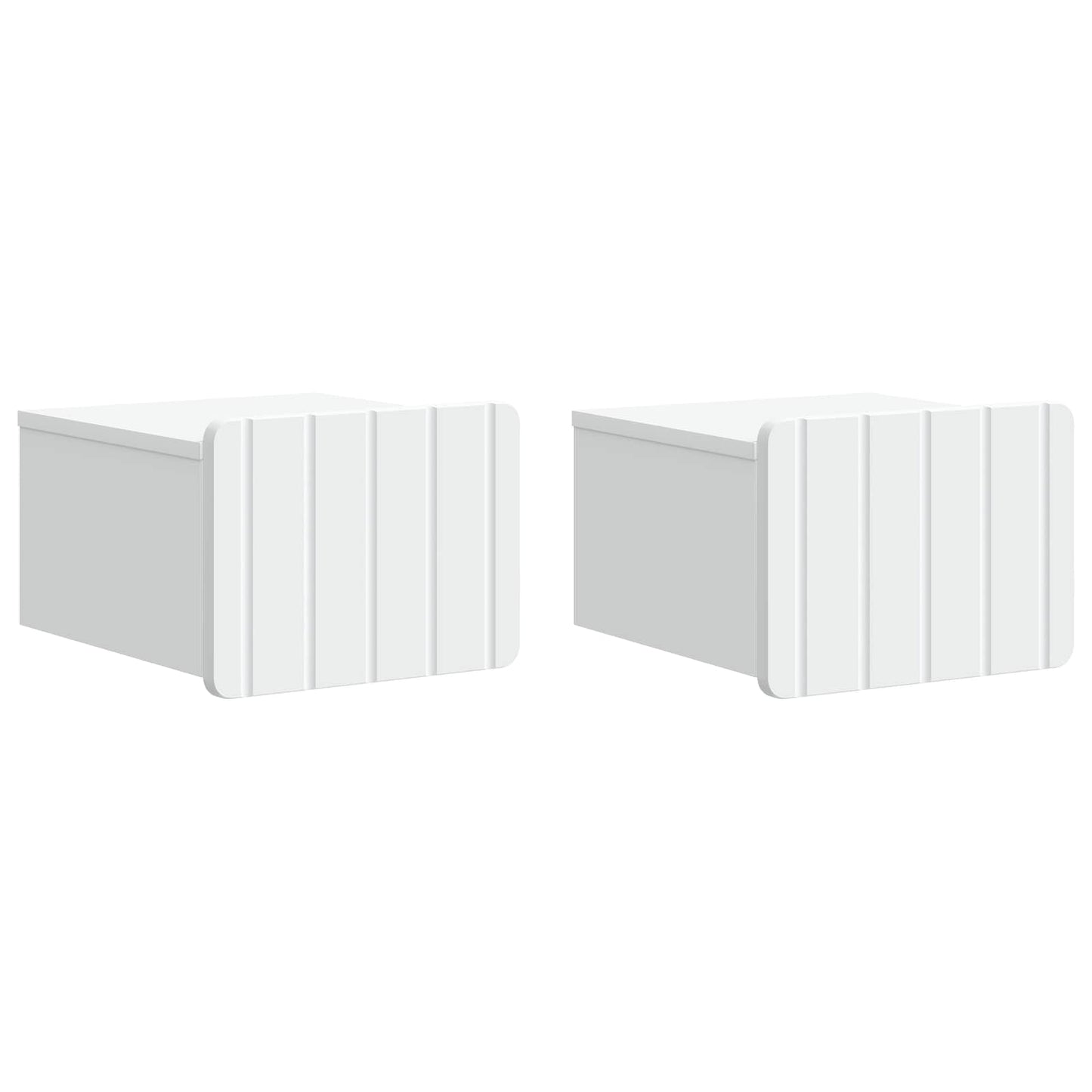 vidaXL Wall-Mounted Bedside Cabinet 2 pcs White 33 x 34.5 x 24 cm 2