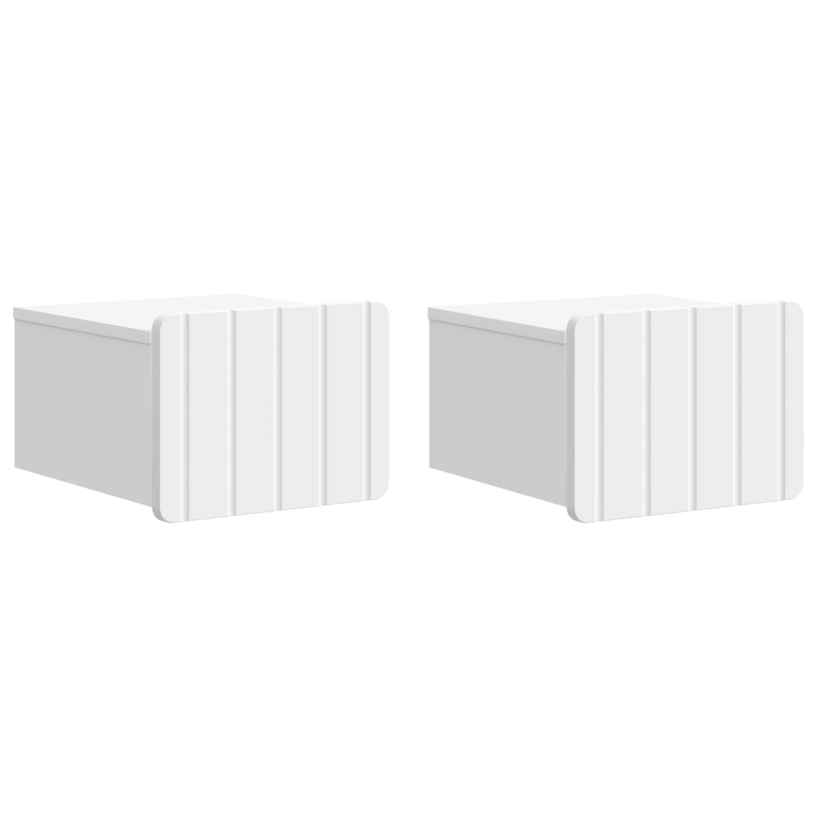 vidaXL Wall-Mounted Bedside Cabinet 2 pcs White 33 x 34.5 x 24 cm 2