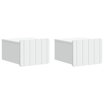vidaXL Wall-Mounted Bedside Cabinet 2 pcs White 33 x 34.5 x 24 cm 2
