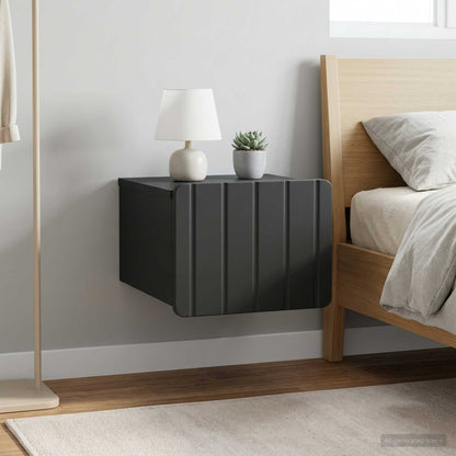 vidaXL Wall-Mounted Bedside Cabinet 2 pcs Black 33 x 34.5 x 24 cm 1