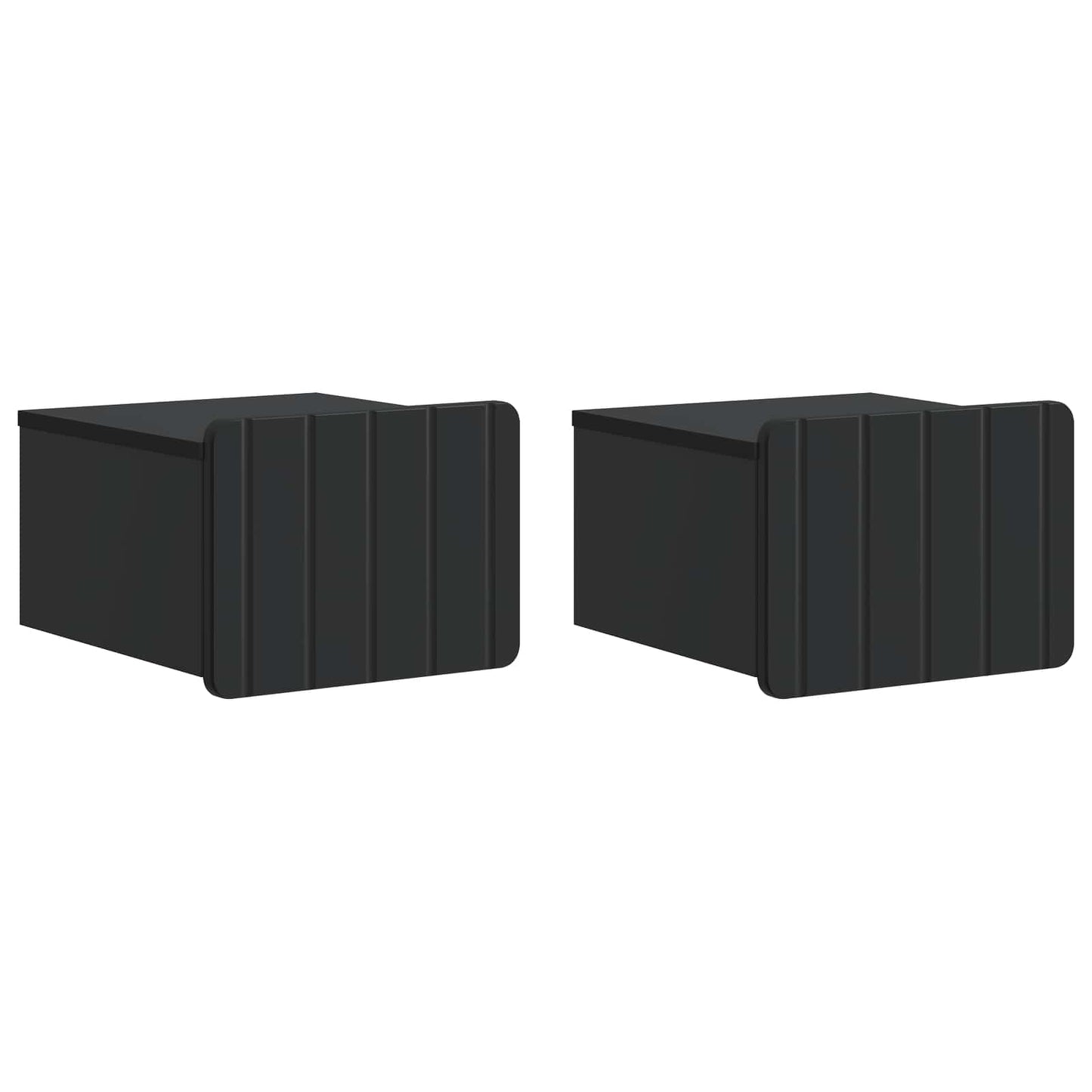 vidaXL Wall-Mounted Bedside Cabinet 2 pcs Black 33 x 34.5 x 24 cm 2
