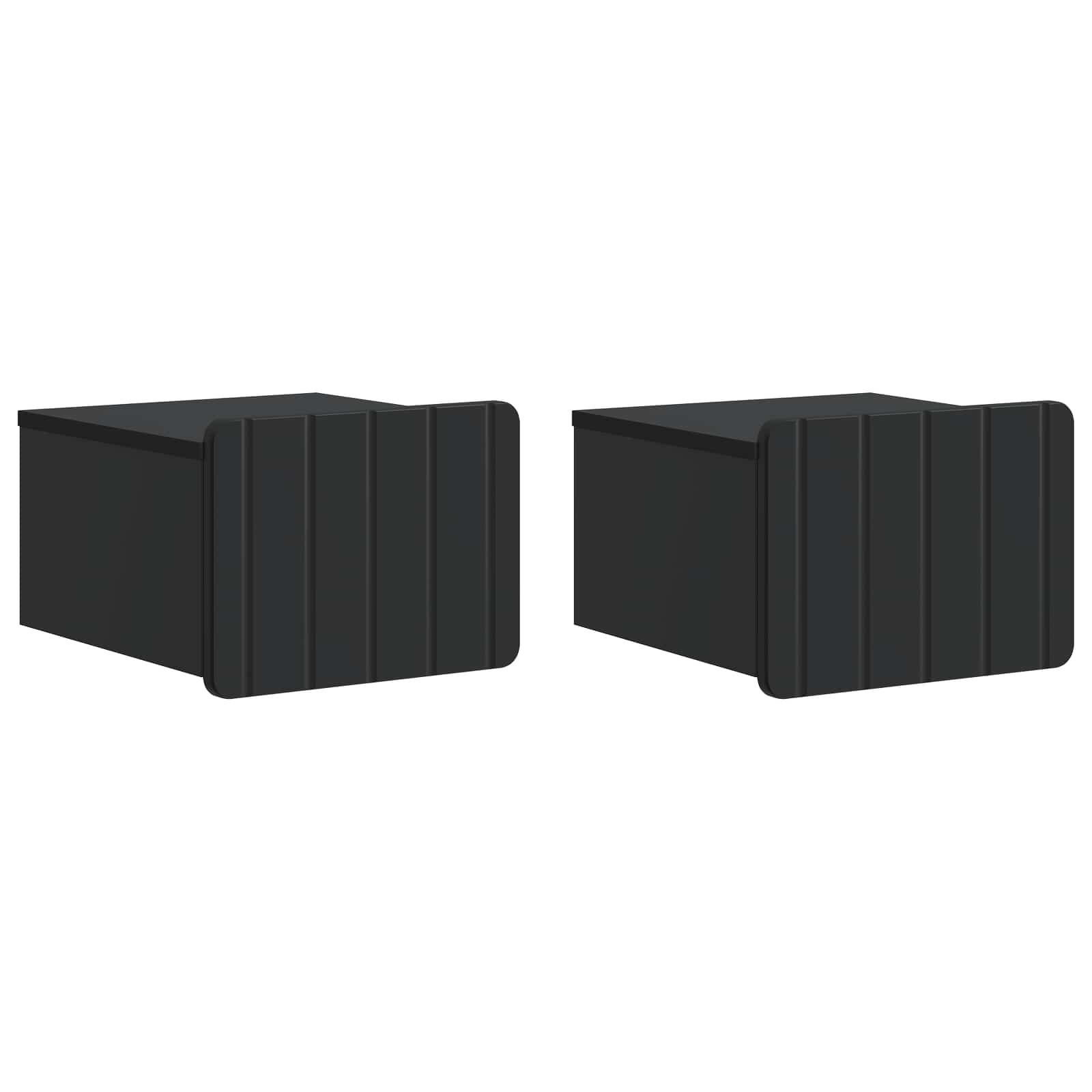 vidaXL Wall-Mounted Bedside Cabinet 2 pcs Black 33 x 34.5 x 24 cm 2
