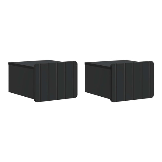 Wall-Mounted Bedside Cabinet 33 x 34.5 x 24 cm Black