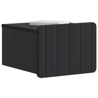 vidaXL Wall-Mounted Bedside Cabinet 2 pcs Black 33 x 34.5 x 24 cm 3