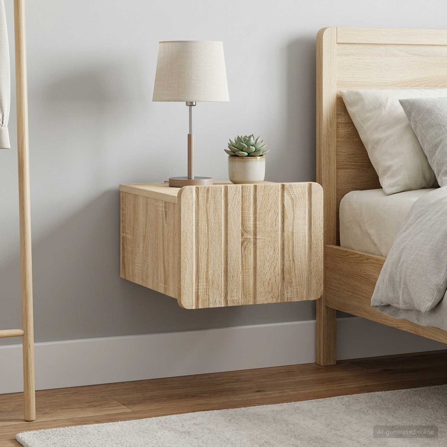 vidaXL Wall-Mounted Bedside Cabinet 2 pcs Sonoma Oak 33 x 34.5 x 24 cm 4