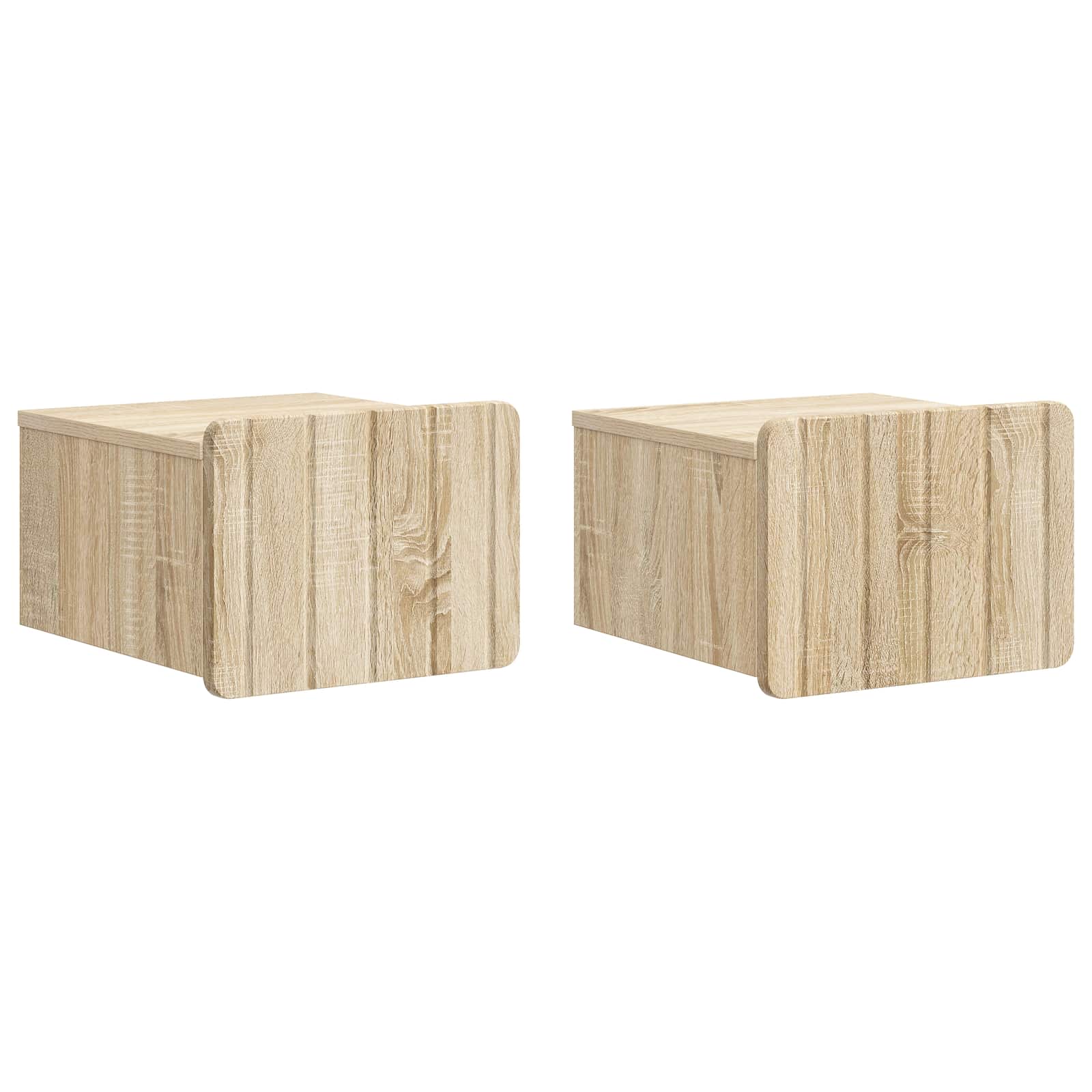 vidaXL Wall-Mounted Bedside Cabinet 2 pcs Sonoma Oak 33 x 34.5 x 24 cm 2