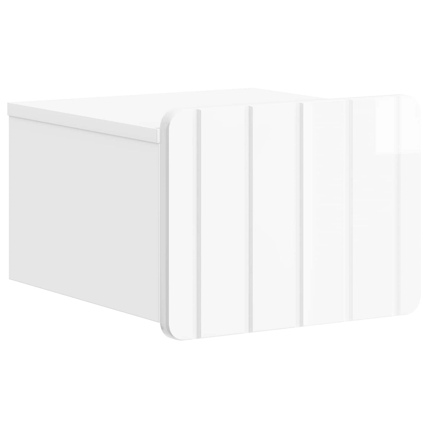 vidaXL Wall-Mounted Bedside Cabinet 2 pcs High Gloss White 5
